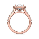Sugarock Micropave Halo 14K Rose Gold Engagement Ring DEF VVS-VS