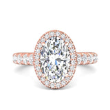 Sugarock Micropave Halo 14K Rose Gold Engagement Ring DEF VVS-VS