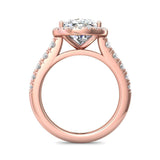 Sugarock Micropave Halo 14K Rose Gold Engagement Ring DEF VVS-VS
