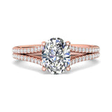 Sugarock Split Shank 14K Rose Gold Engagement Ring DEF VVS-VS