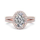 Sugarock Split Shank 14K Rose Gold Engagement Ring DEF VVS-VS