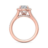 Sugarock Split Shank 14K Rose Gold Engagement Ring DEF VVS-VS