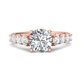 Sugarock Channel/Shared Prong 14K Rose Gold Engagement Ring DEF VVS-VS
