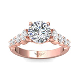 Sugarock Channel/Shared Prong 14K Rose Gold Engagement Ring DEF VVS-VS