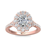 Sugarock Micropave Halo 14K Rose Gold Engagement Ring DEF VVS-VS