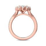 Sugarock Micropave Halo 14K Rose Gold Engagement Ring DEF VVS-VS