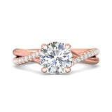 Sugarock Split Shank 14K Rose Gold Engagement Ring DEF VVS-VS