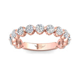 Sugarock Channel/Shared Prong 14K Rose Gold Wedding Band DEF VVS-VS