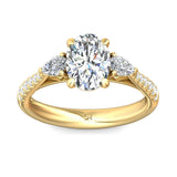 Sugarock Three Stone 18K Yellow Gold Engagement Ring DEF VVS-VS