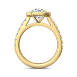 Sugarock Micropave Halo 18K Yellow Gold Engagement Ring DEF VVS-VS