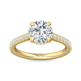 Sugarock Micropave 18K Yellow Gold Engagement Ring DEF VVS-VS
