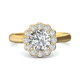 Sugarock Solitaire 18K Yellow Gold Engagement Ring DEF VVS-VS