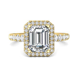 Sugarock Micropave Halo 18K Yellow Gold Engagement Ring DEF VVS-VS