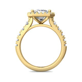 Sugarock Micropave Halo 18K Yellow Gold Engagement Ring DEF VVS-VS