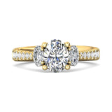 Sugarock Three Stone 18K Yellow Gold Engagement Ring DEF VVS-VS