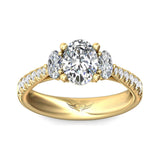 Sugarock Three Stone 18K Yellow Gold Engagement Ring DEF VVS-VS