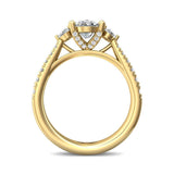 Sugarock Three Stone 18K Yellow Gold Engagement Ring DEF VVS-VS