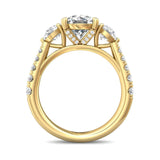 Sugarock Three Stone 18K Yellow Gold Engagement Ring DEF VVS-VS