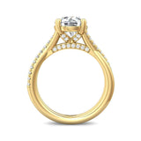 Sugarock Split Shank 18K Yellow Gold Engagement Ring DEF VVS-VS