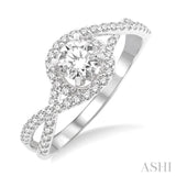 1/4 Ctw Diamond Semi-Mount Engagement Ring in 14K White Gold