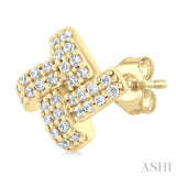 1/5 Ctw Petite Pinwheel Round Cut Diamond Fashion Stud Earrings in 10K Yellow Gold