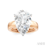 1/6 Ctw Pear Shape Round Cut Diamond Semi-Mount Engagement Ring in 14K Rose and White Gold