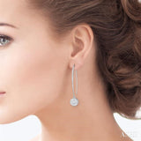 1/2 Ctw Round Dangler Lovebright Diamond Earring in 14K White Gold