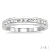 1/3 Ctw Channel Set 11 Stone Round Cut Diamond Wedding Band in 14K White Gold