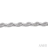 1/6 Ctw Knot Shape Round Cut Diamond Bracelet in Sterling Silver