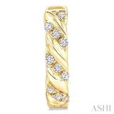 1/10 Ctw Half Twirl Round Cut Diamond Huggie Petite Earrings in 10K Yellow Gold