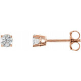 Sterling Silver 5 mm Imitation White Cubic Zirconia Earrings