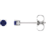 14K White Gold 2.5 mm Natural Tanzanite Earrings