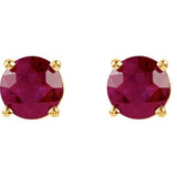 14K Yellow Gold 5 mm Natural Ruby Earrings