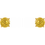 14K Yellow Gold 5 mm Natural Yellow Sapphire Earrings