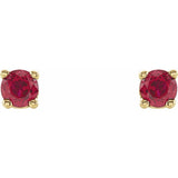 14K Yellow Gold 2.5 mm Natural Ruby Earrings