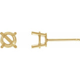 14K Yellow Gold 4 mm Natural Aquamarine Earrings