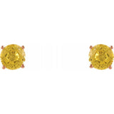 14K Rose Gold 5 mm Natural Yellow Sapphire Earrings