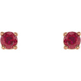 14K Rose Gold 2.5 mm Natural Ruby Earrings