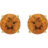 14K Yellow Gold 5 mm Natural Citrine Earrings