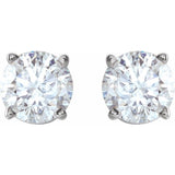 14K White Gold 4 mm Natural White Sapphire Earrings