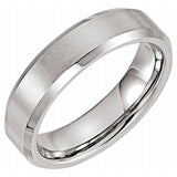 Tungsten 6 mm Beveled-Edge Inlay Band Size 9.5