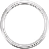 White Tungsten 6 mm Beveled-Edge Inlay Band Size 10
