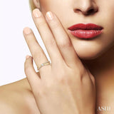 1/6 Ctw Criss Cross Baguette and Round Cut Diamond Fashion Ring in 14K Yellow Gold
