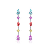 Fancy Lab-Grown Sapphire Linear Earrings