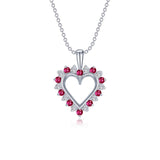 Fancy Lab-Grown Ruby Heart Pendant Necklace