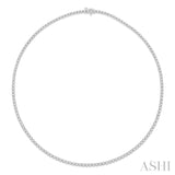 7.00 ctw Round Cut Diamond Tennis Necklace in 14K White Gold