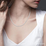 7.00 ctw Round Cut Diamond Tennis Necklace in 14K White Gold