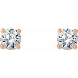 14K Rose Gold 5/8 CTW Lab-Grown Diamond 4-Prong Stud Earrings