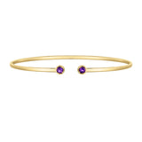 14K Amethyst Open Cuff Bangle
