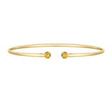 14K Citrine Open Cuff Bangle